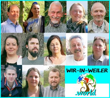 Kandidaten von WIR-IN-WEILER (v. oben links): André Ott, Petra Müller, Hans Bernd Glöckner, Nadine Meuser, Andreas Sielaff, Catharina Otto, Richard Altmann, Karin Heim, Hans-Peter Weik, Patricia Kalmbach, Florian Wolf, Ina Leibeck, Alois Wolfgang Aichner (2019)