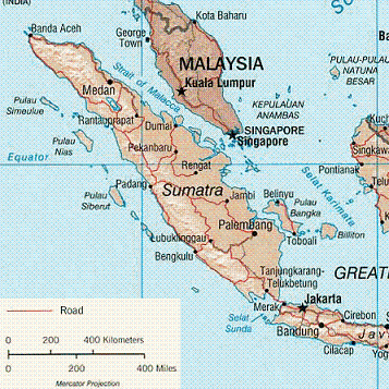 Karte von Sumatra Bild: U.S. Central Intelligence Agency 