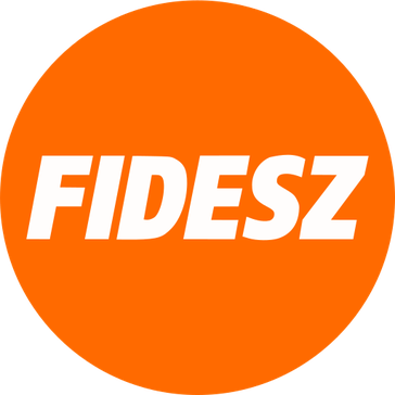Fidesz – Ungarischer Bürgerbund, kurz Fidesz [ˈfidɛs] oder Fidesz-MPSZ (ungarisch Fidesz – Magyar Polgári Szövetség) Logo