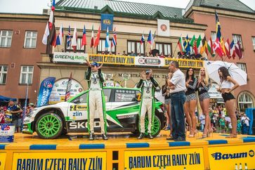 SKODA bei der Barum Czech Rallye Zlín: Jan Kopecký/ Pavel Dresler (SKODA FABIA R5) sind nun seit 16 Rallyes in der Tschechischen Meisterschaft ungeschlagen.