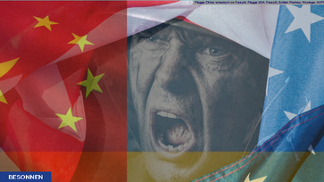 Bild: Flagge China: wirestock on Freepik; Flagge USA: Freepik; Soldat: Pixabay; Montage: AUF1 / Eigenes Werk