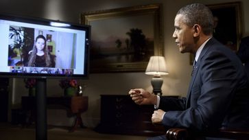 U.S. President Obama diskutiert mit Bürgern bei "Google Hangout".