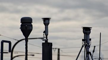 Aerosolmessstation des LfULG in Dresden.
Quelle: Foto: Tilo Arnhold/TROPOS (idw)