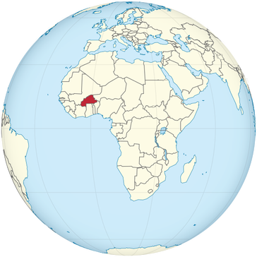 Burkina Faso auf der Welt.