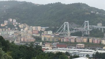 Das teileingestürzte Polcevera-Viadukt am 14. August 2018