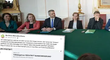 Bild: Ministerrat (Edtstadler/Raab/Nehammer/Gewessler/Kogler); BKA, Wikimedia Commons, CC BY 2.0; Screenshot: Facebook; Komposition: Wochenblick / Eigenes Werk