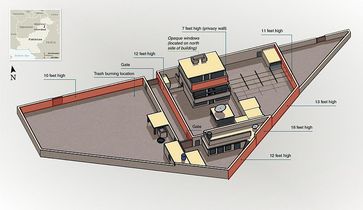 Grafik des Anwesens bin Ladens in Abbottabad, in welchem er getötet wurde. Bild: 	  United States Department of Defense / de.wikipedia.org