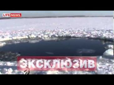 Screenshot aus dem Youtube Video "Lake Chebarkul #RussianMeteor #Meteor point of impact"