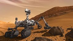 Computergrafik von „Curiosity“ auf dem Mars. Bild: NASA