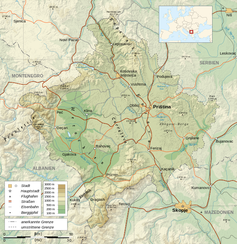 Karte vom Kosovo