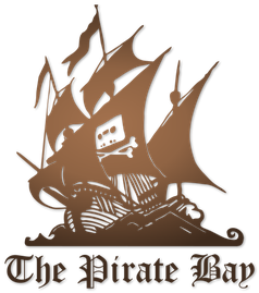 TPB-Logo Piratenschiff und integriertem Logo der Kampagne Home Taping Is Killing Music