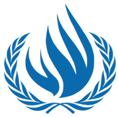 Logo Hohe Kommissar der Vereinten Nationen für Menschenrechte (englisch United Nations High Commissioner for Human Rights, UNHCHR)