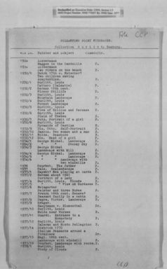 Münchener Kunstfund: Hildebrand Gurlitts Liste der 1945 beschlagnahmten Werke, Seite 1; Central Collecting Point Wiesbaden. Bild: National Archives Washington, screen shot - wikipedia.org