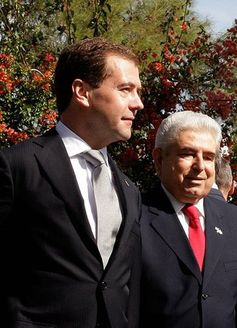 Christofias während eines Staatsbesuchs Medvedevs, 2010