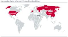 Cyberkriegs-Landkarte: Definitiv fünf Mächte mit Cyberwaffen - Deutschland gehört jetzt zu den Spitzenreitern...
