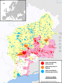 Ukraine: Karte der Ostukraine
