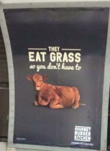 Provokantes Plakat: Vegetarier sind beleidigt. Bild: twitter.com, Dane Baptiste
