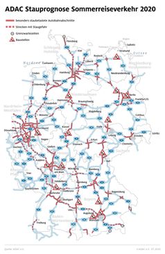 Die Stausituation auf Deutschlands Autobahnen.  Bild: "obs/ADAC/ADAC e.V."
