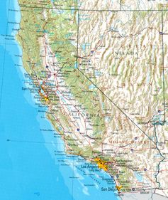 Geographische Karte Kaliforniens