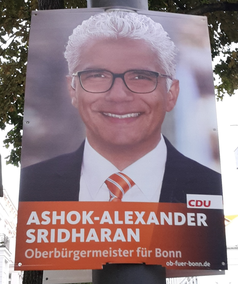 Ashok-Alexander Sridharan auf einem Wahlplakat der Kommunalwahl 2015
