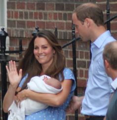 The Duke and Duchess of Cambridge with their son the day after his birth