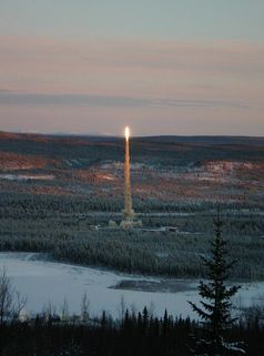 Start der Forschungsrakete TEXUS 48 am 27.11.2011 in Esrange bei Kiruna in Nordschweden.
Quelle: Deutsches Zentrum für Luft- und Raumfahrt e.V. / Dr. Otfried Joop (idw)