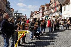 Menschenkette in Dannenberg. Bild: Karin Behr / PubliXviewinG