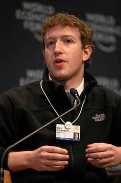 Mark Zuckerberg beim World Economic Forum, Davos, Schweiz (Januar 2009)