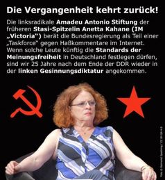 Die Vergangenheit kehrt zurück: Linke Antonio-Amadeu-Stiftung beschäftigt heute noch eine Stasi-Mitarbeiterin aus DDR Zeiten, die die Bundesregierung, Schulen und Kindergärten berät.