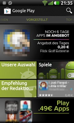 Bildschirmfoto Google Play Store App. Bild: Google Inc.