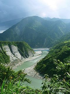 Der Fluss Xiuguluan in Taiwan
