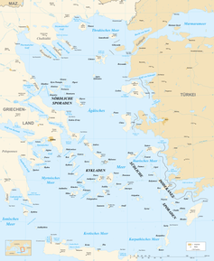 Landkarte vom Ägäischen Meer