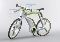 "Air Purifier Bike": grüner Rahmen generiert Energie. Bild: red-dot.sg
