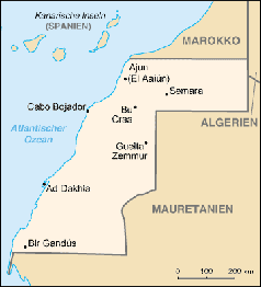 Karte der Westsahara