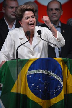 Dilma Rousseff nach der gewonnenen Wahl im Jahre 2014