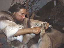 Rekonstruktion im Neanderthal-Museum. 