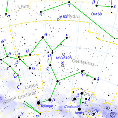 Karte des Sternbilds Zentaur Bild: Torsten Bronger / de.wikipedia.org
