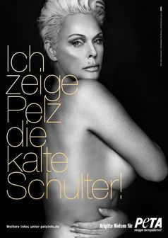 Gemeinsam mit PETA kämpft Brigitte Nielsen gegen Pelz. Bild: "obs/PETA Deutschland e.V./Paul Schirnhofer für PETA"