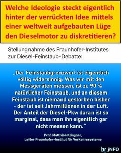 Wußten sie schon? Dieselmotoren sind im Bergbau als einziges im Einsatz, da, bei richtiger Bauweise, diese praktisch keinen Feinstaub ausstoßen.