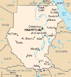 Karte des Sudan
