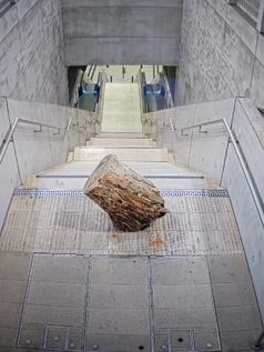 1 Meter langer Baumstamm  im Leipziger S-Bahnhaltepunkt "Wilhelm- Leuschner - Platz"Bild: Bundespolizei Leipzig