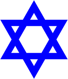 Davidstern: Wird von dem Glauben "Judentum" benutzt. Er ist tatsächlich das alte Symbol für männliche (Dreieckspitze oben) und weibliche (Dreieckspitze unten) in Kombination und ist wie das sog. Hackenkreuz Symbol für Frieden.