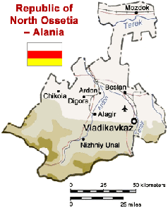 Karte Nordossetien-Alaniens