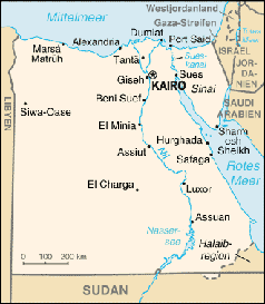 Karte der Arabischen Republik Ägypten