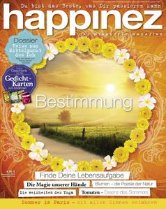 Cover der aktuellen "happinez" Ausgabe (EVT: 31. Juli 2014)