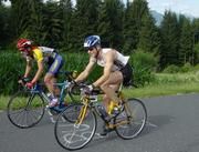 Oliver Neubauer (rechts) beim Ironman Austria 2003 (Foto: privat)