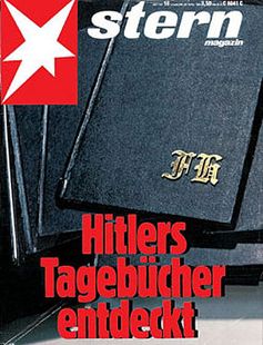 "Hitler-Tagebücher entdeckt" – Schlagzeile des Sterns am 22 April 1983. Lügen über Lügen...