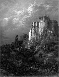 Camelot auf einer Illustration aus Gustave Dorés „Idylls of the King“, 1868