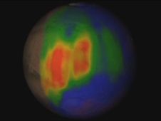 This image shows concentrations of Methane discovered on Mars. Credit: NASA