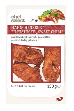 Der Hersteller SK Meat-Vertriebs GmbH informiert über die Angabe eines falschen Verbrauchsdatums auf dem Produkt "Hähnchenbrust-Filetstücke Sweet-Chili, 150 g" Bild: "obs/LIDL/Lidl"